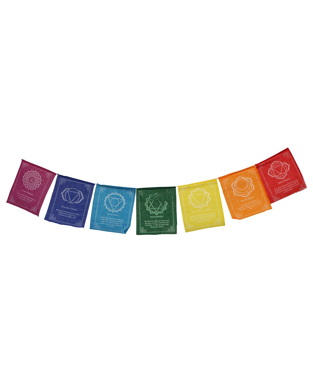 Seven Chakras Prayer Flags with Mantras -