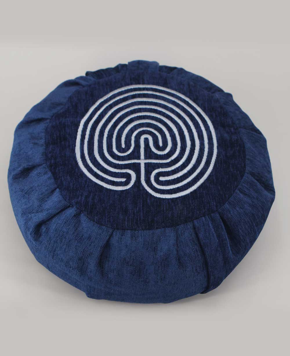 Seven Circles Labyrinth Design Zafu Meditation Cushion - Massage Cushions