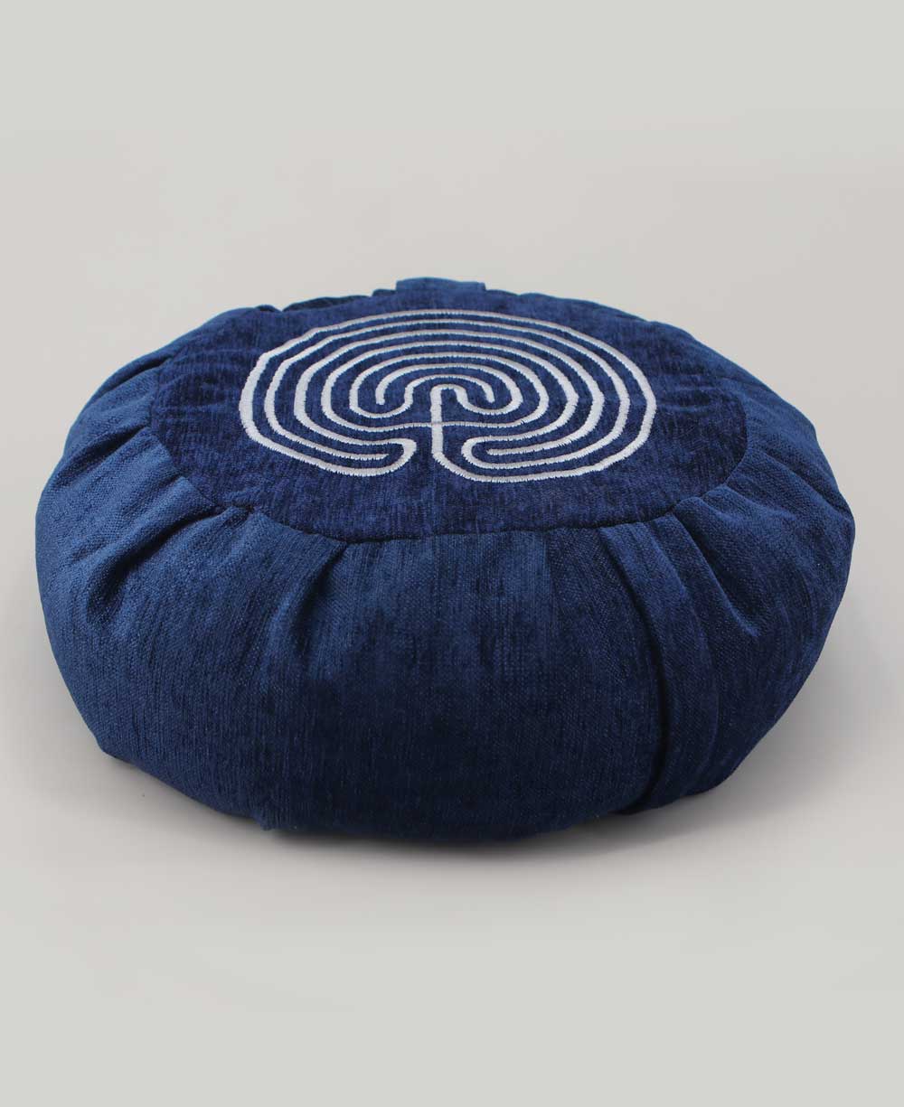 Seven Circles Labyrinth Design Zafu Meditation Cushion - Massage Cushions