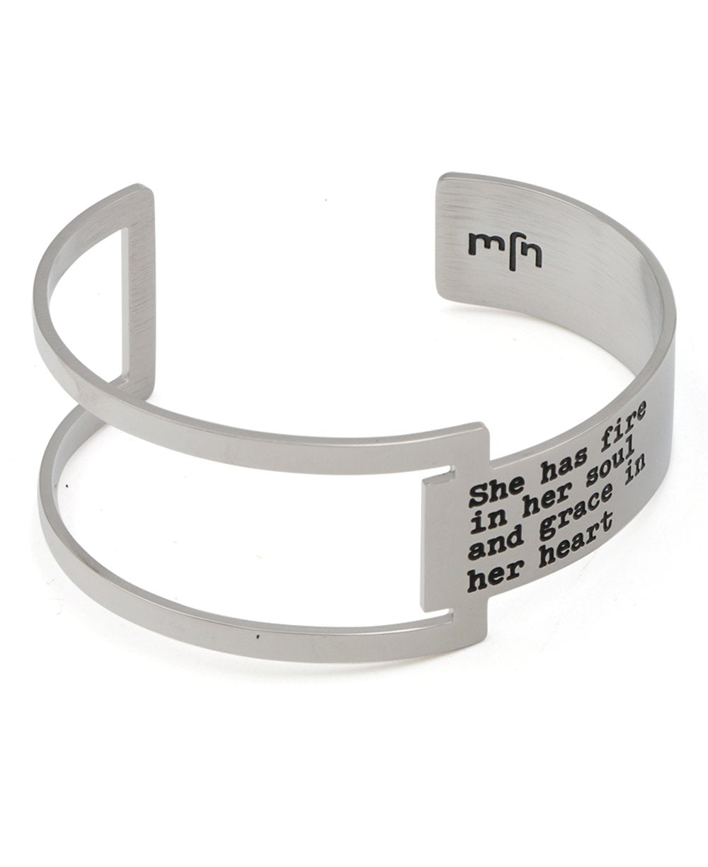 She Has Fire in Her Soul Geometric Cuff Bracelet, Stainless Steel - Bracelets