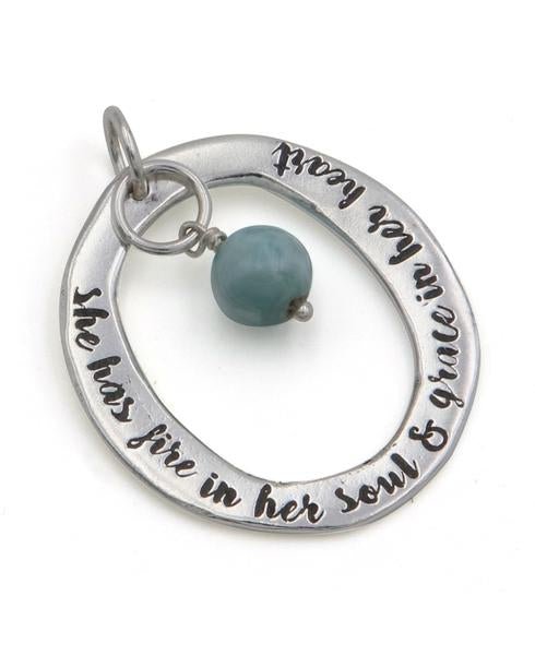 She Has Fire In Her Soul Larimar Pendant - Charms & Pendants