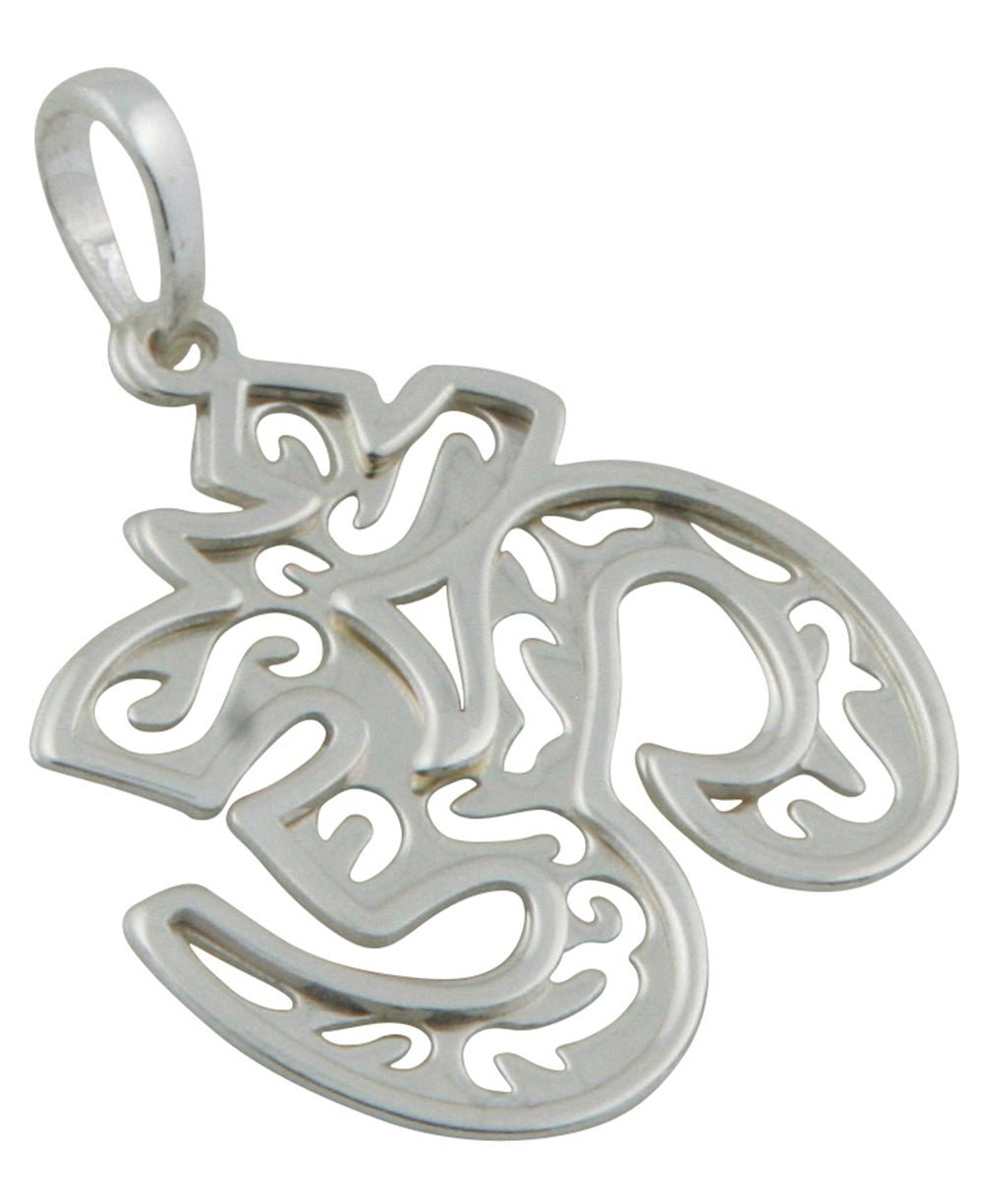Silver Om Pendant in Layered Style - Charms & Pendants