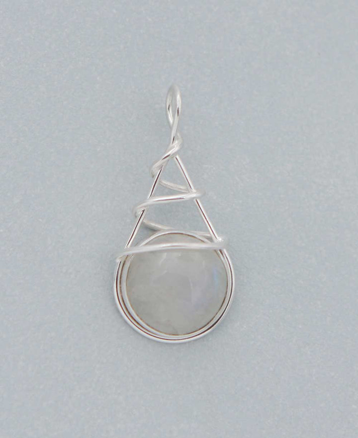 Silver Wrapped Mystical Moonstone Pendant -