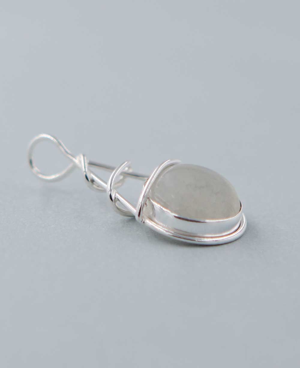 Silver Wrapped Mystical Moonstone Pendant -