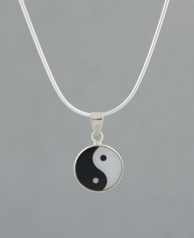 Simple Yin Yang Pendant with Black Onyx and Mother of Pearl -