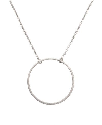 Simple Zen Circle Necklace, Multiple Colors - Necklaces Silver