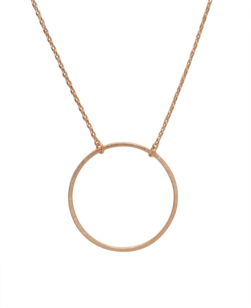 Simple Zen Circle Necklace, Multiple Colors - Necklaces Silver
