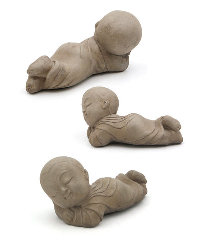 Sleeping Baby Monk Garden Statues, USA - Slate