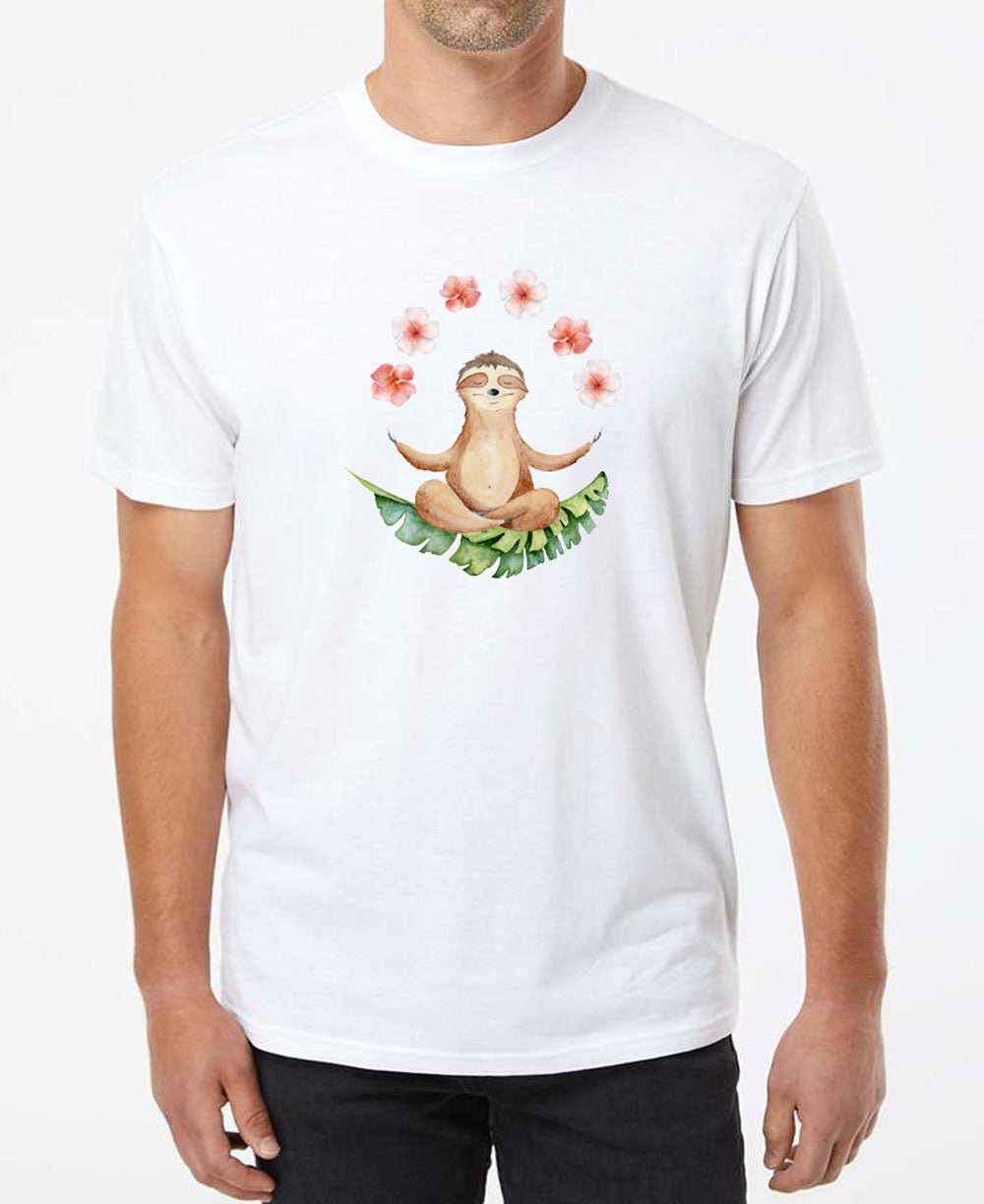 Slothful Serenity Tee: The Mindfully Chill Men's Recycled T-Shirt - Shirts & Tops S