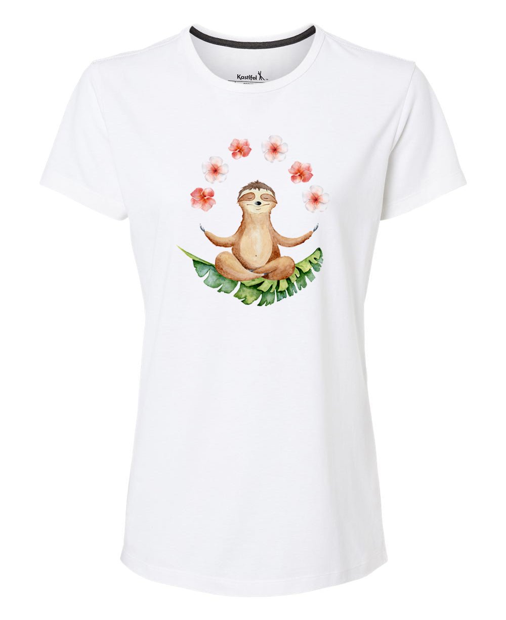 Slothful Serenity Tee: The Mindfully Chill Women's Recycled T-Shirt - Shirts & Tops S