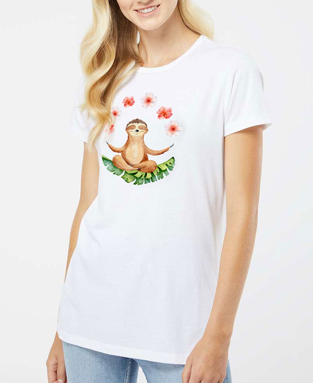 Slothful Serenity Tee: The Mindfully Chill Women's Recycled T-Shirt - Shirts & Tops S
