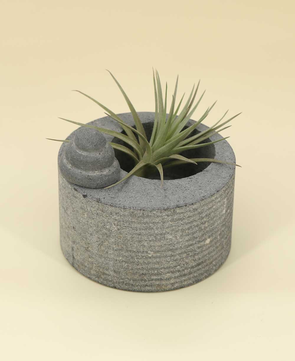 Small Cairn Rock Candle or Succulent Desktop Holder - Candle Holders