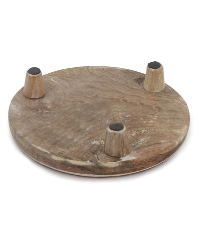 Small Carved Wood Mandala Pedestal Riser - Computer Risers & Stands - -