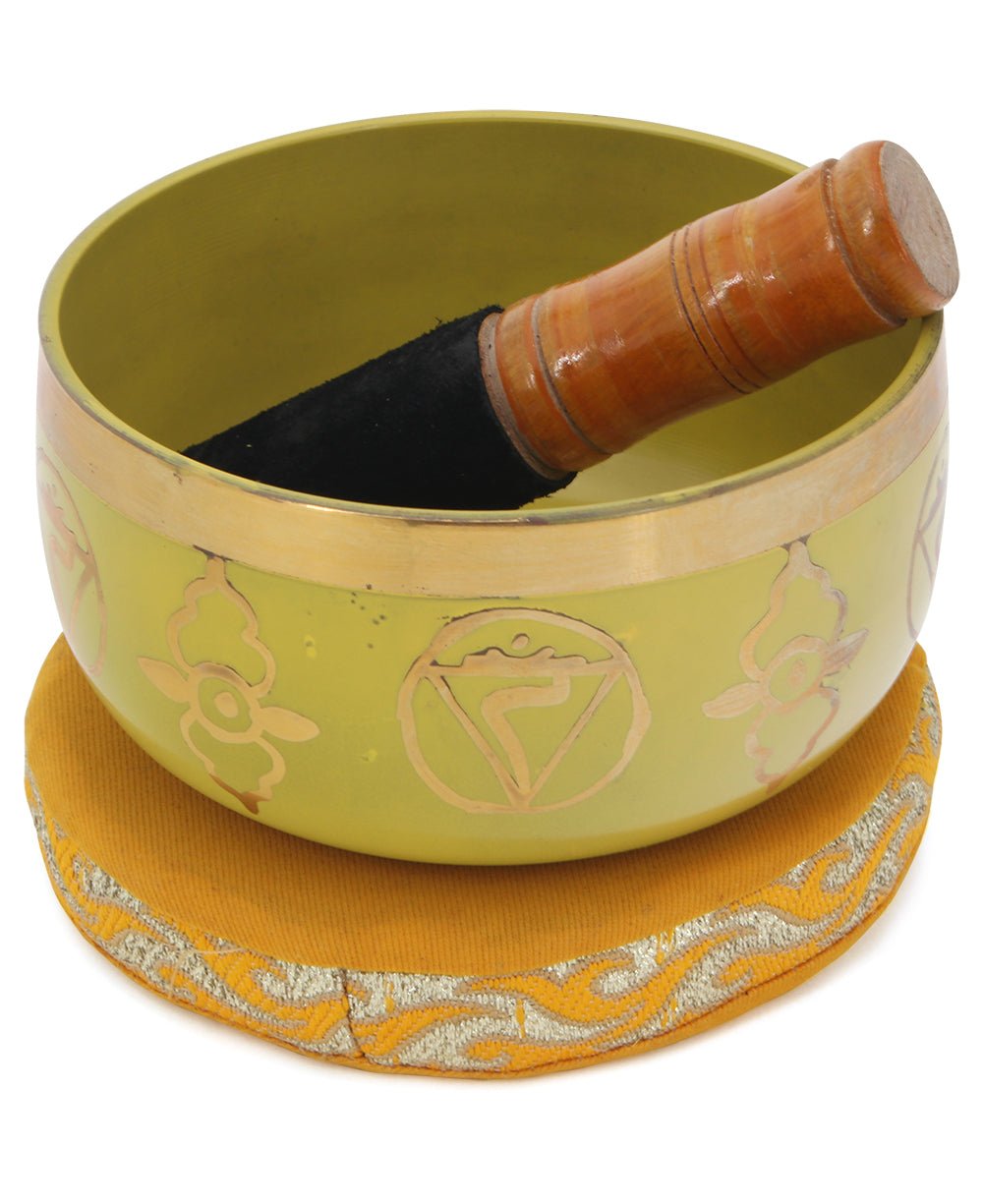 Solar Plexus Chakra Meditation Singing Bowl - Hand Bells & Chimes - -