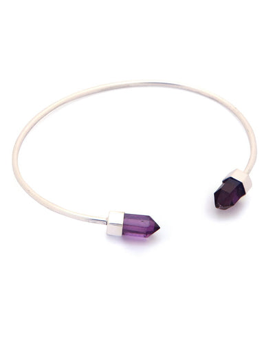 Soothing Amethyst Point Cuff - Bracelets - -