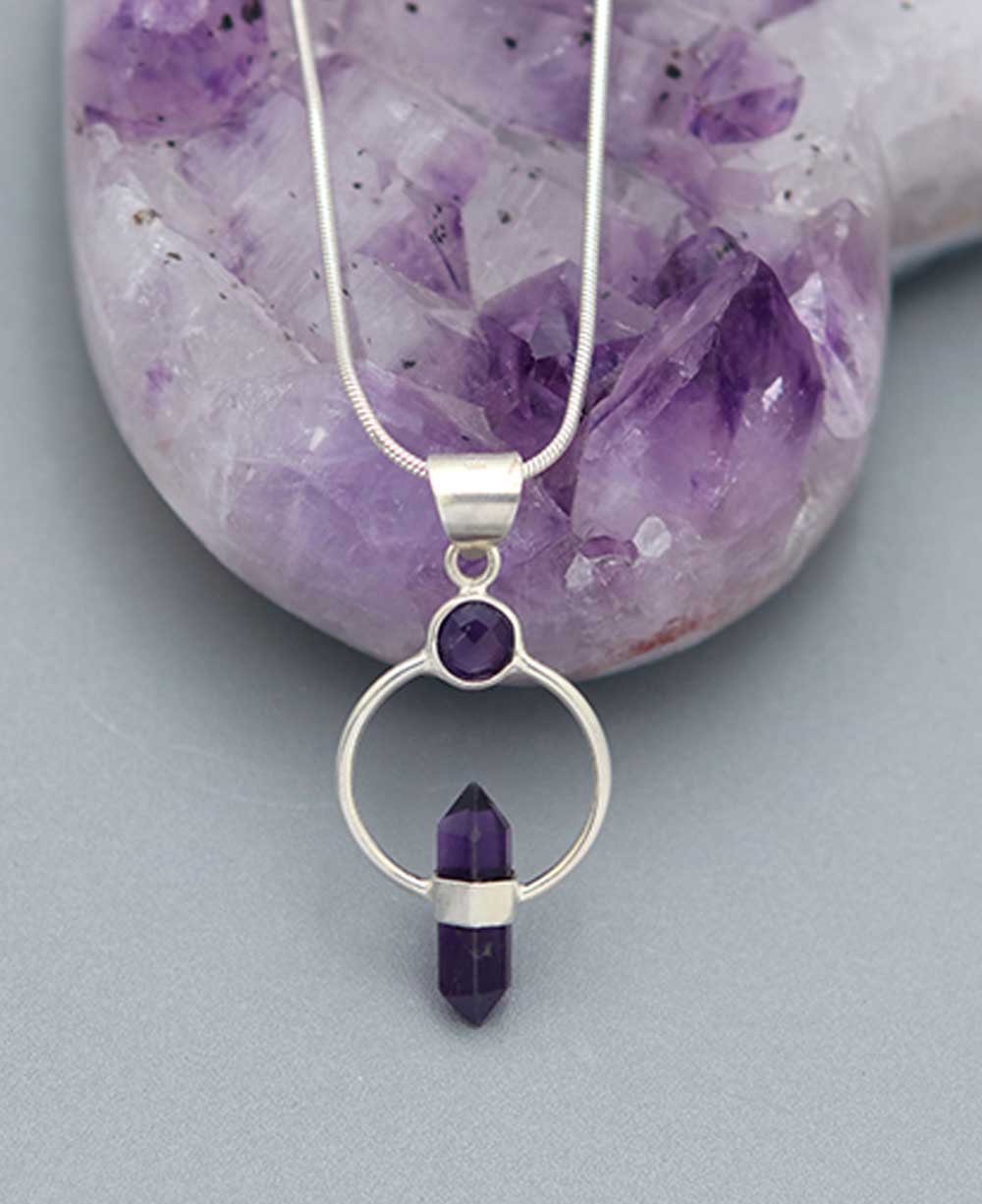 Soothing Amethyst Point Pendant - Charms & Pendants