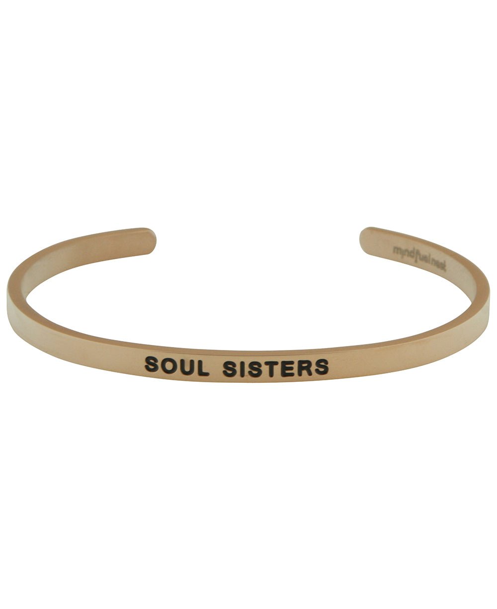 Soul Sisters Relationship Cuff Bracelet - Bracelets Rose Gold