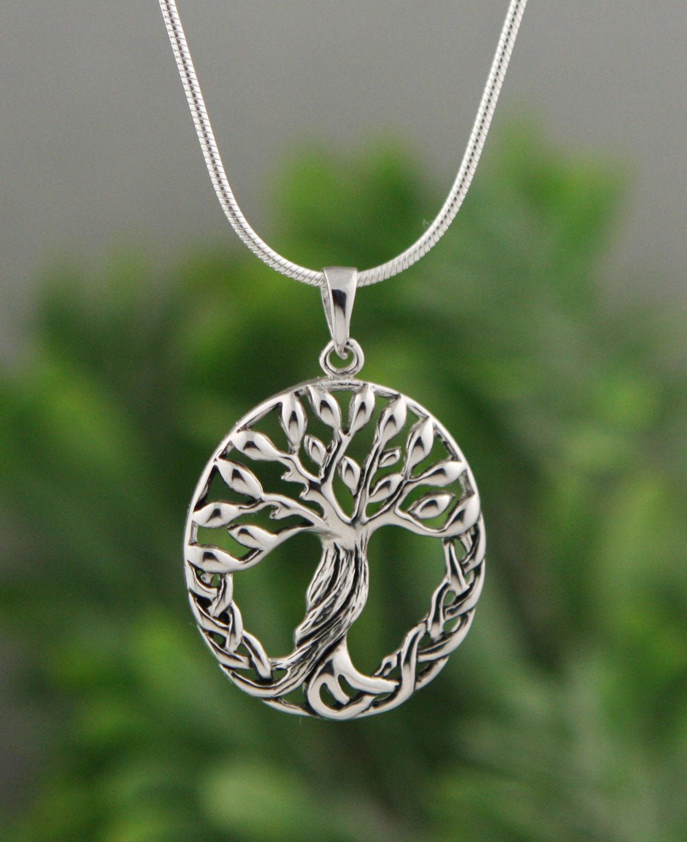 Sterling Silver Ancient Tree of Life Pendant - -