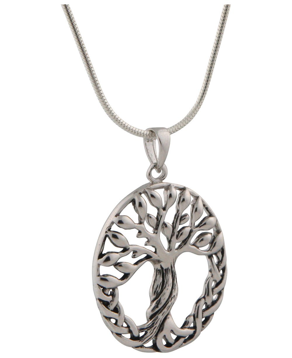 Sterling Silver Ancient Tree of Life Pendant - -