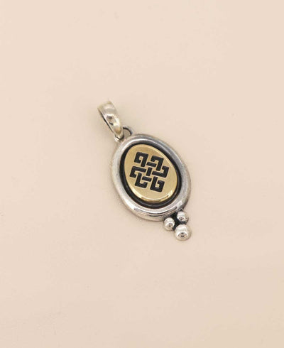 Sterling Silver And Brass Endless Knot Pendant - Charms & Pendants