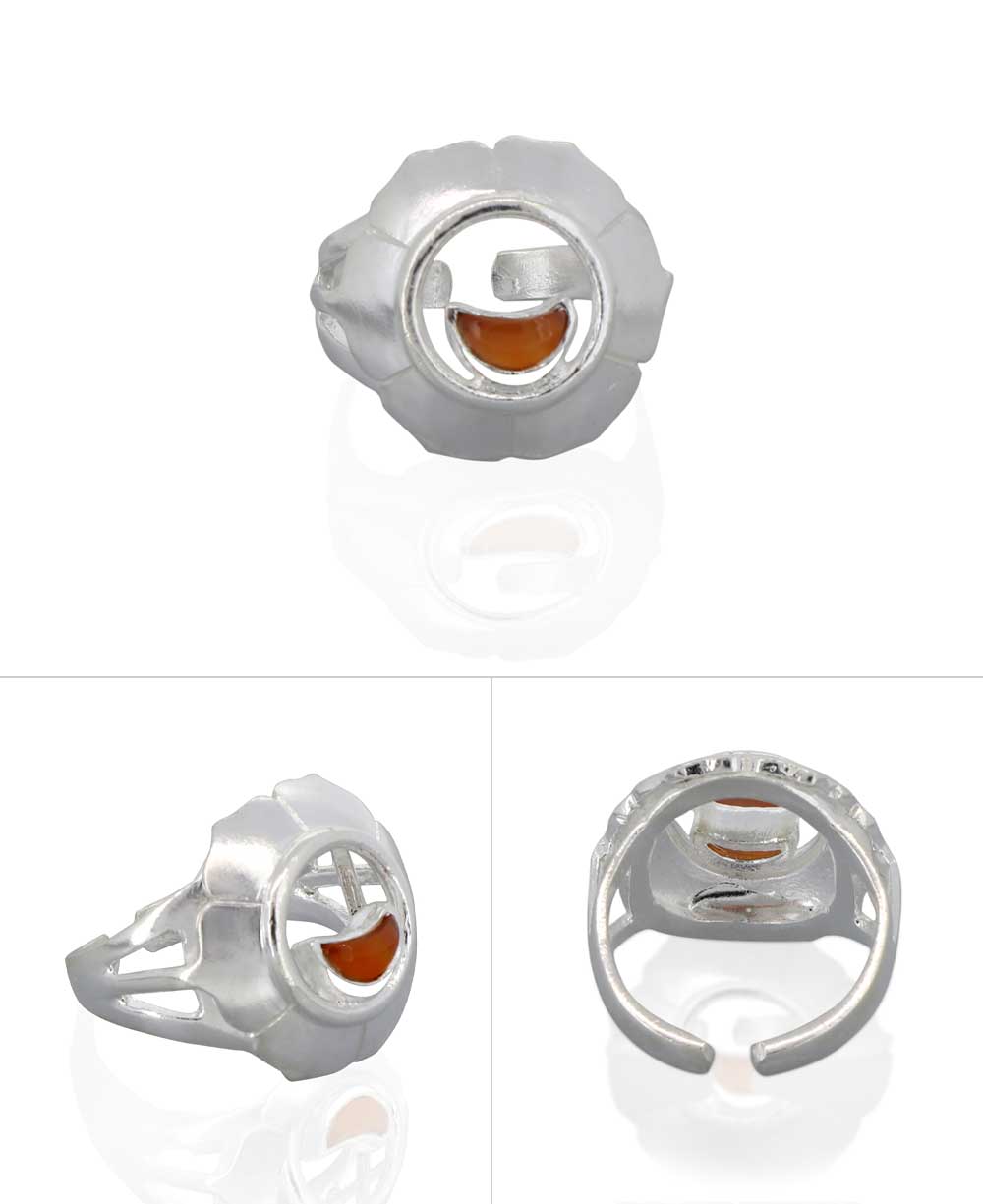 Sterling Silver and Gemstone Adjustable Chakra Rings, Sold Individually - Rings Sacral Chakra