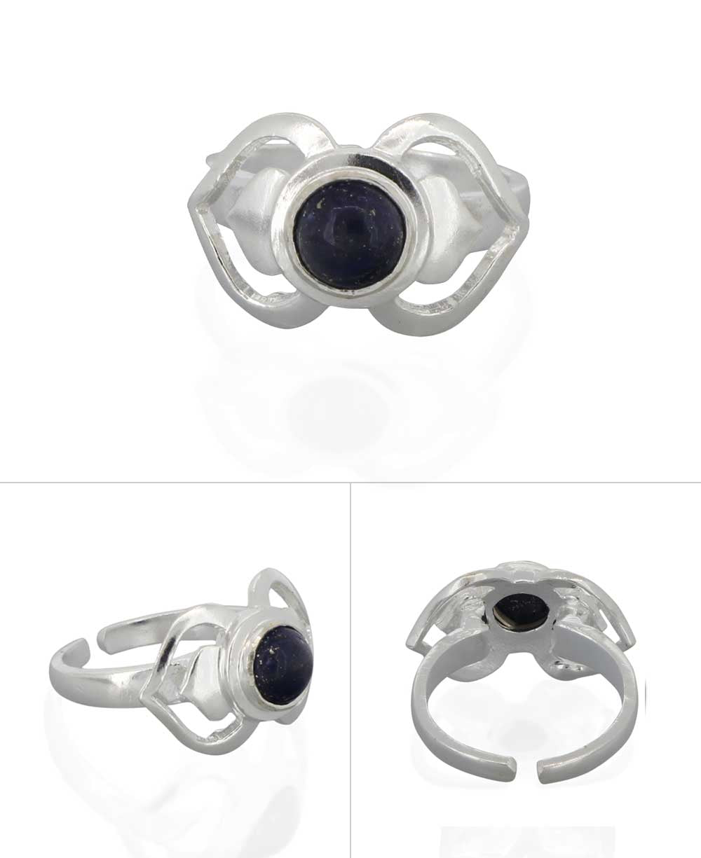 Sterling Silver and Gemstone Adjustable Chakra Rings, Sold Individually - Rings Third Eye Chakra