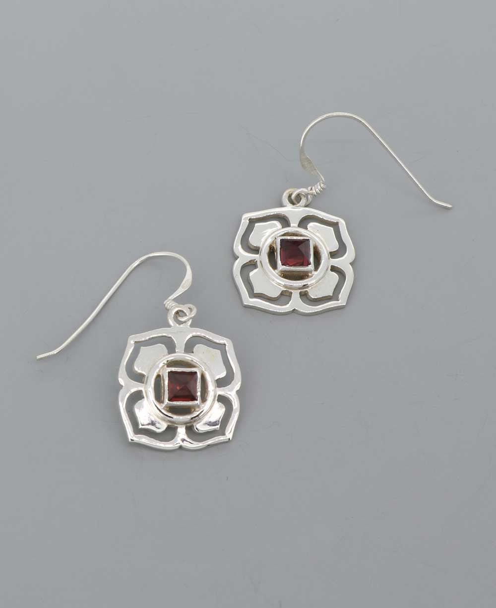 Sterling Silver and Gemstone Chakra Earrings - Earrings Root Chakra