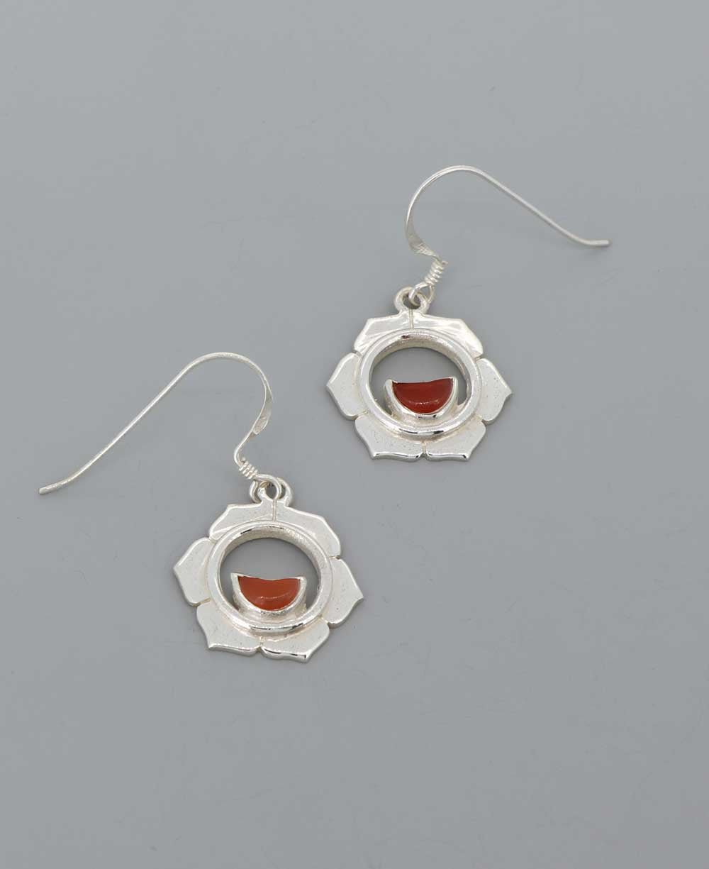 Sterling Silver and Gemstone Chakra Earrings - Earrings Sacral Chakra