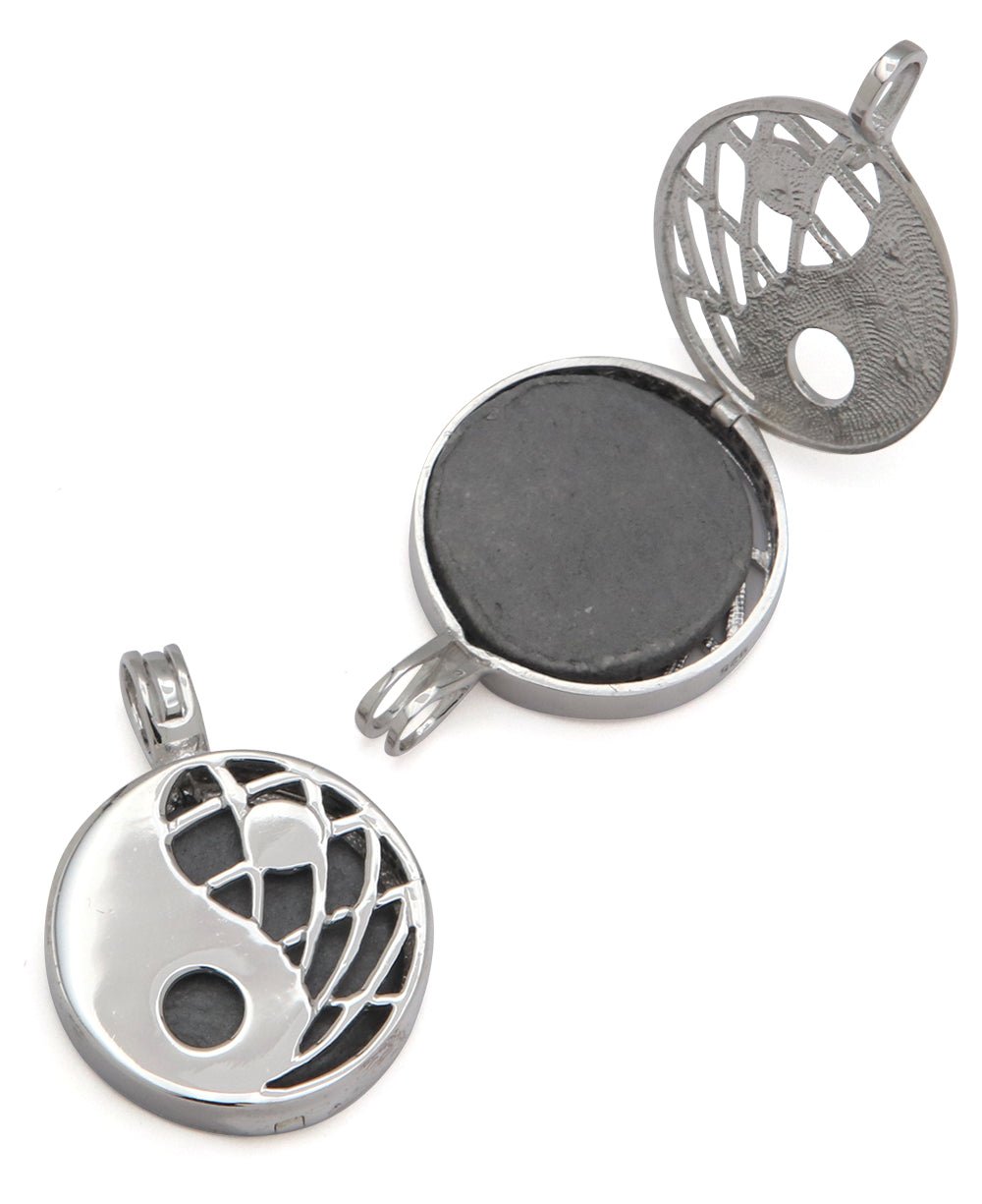 Sterling Silver Balancing Yin Yang Locket Pendant - Charms & Pendants