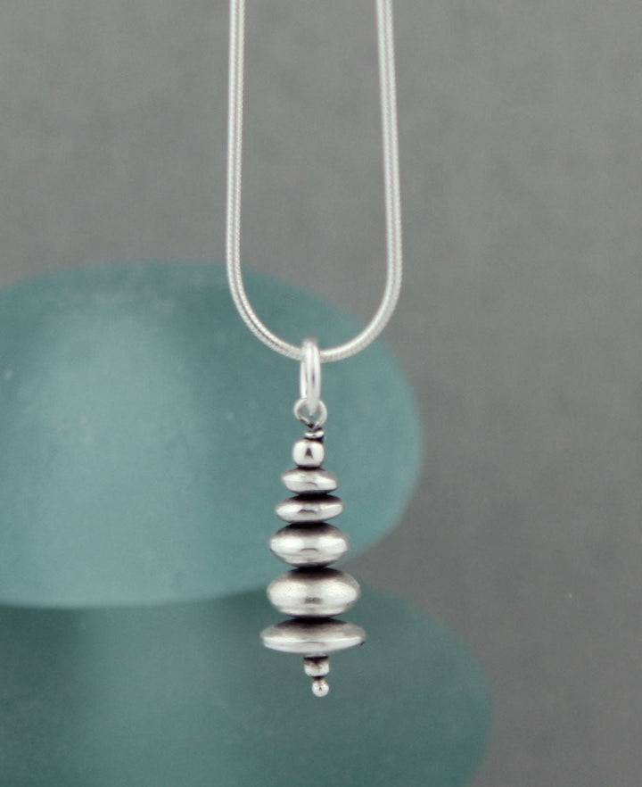 Sterling Silver Beaded Cairn Pendant - Charms & Pendants