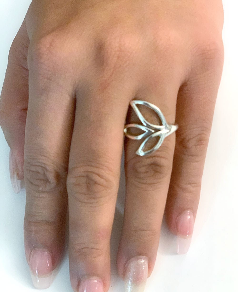 Sterling Silver Bloom Ring, Adjustable - Rings - Regular (6-7.5) -