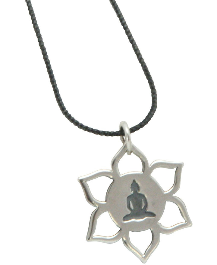 Sterling Silver Buddha Silhouette Necklace -