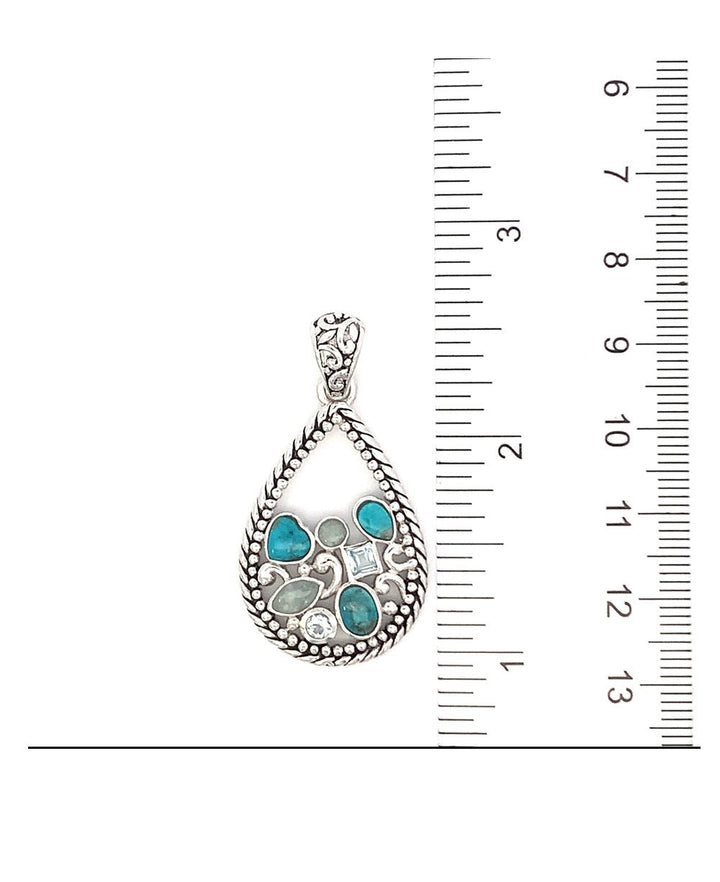 Sterling Silver Calming Blue Gemstone Pendant - Charms & Pendants