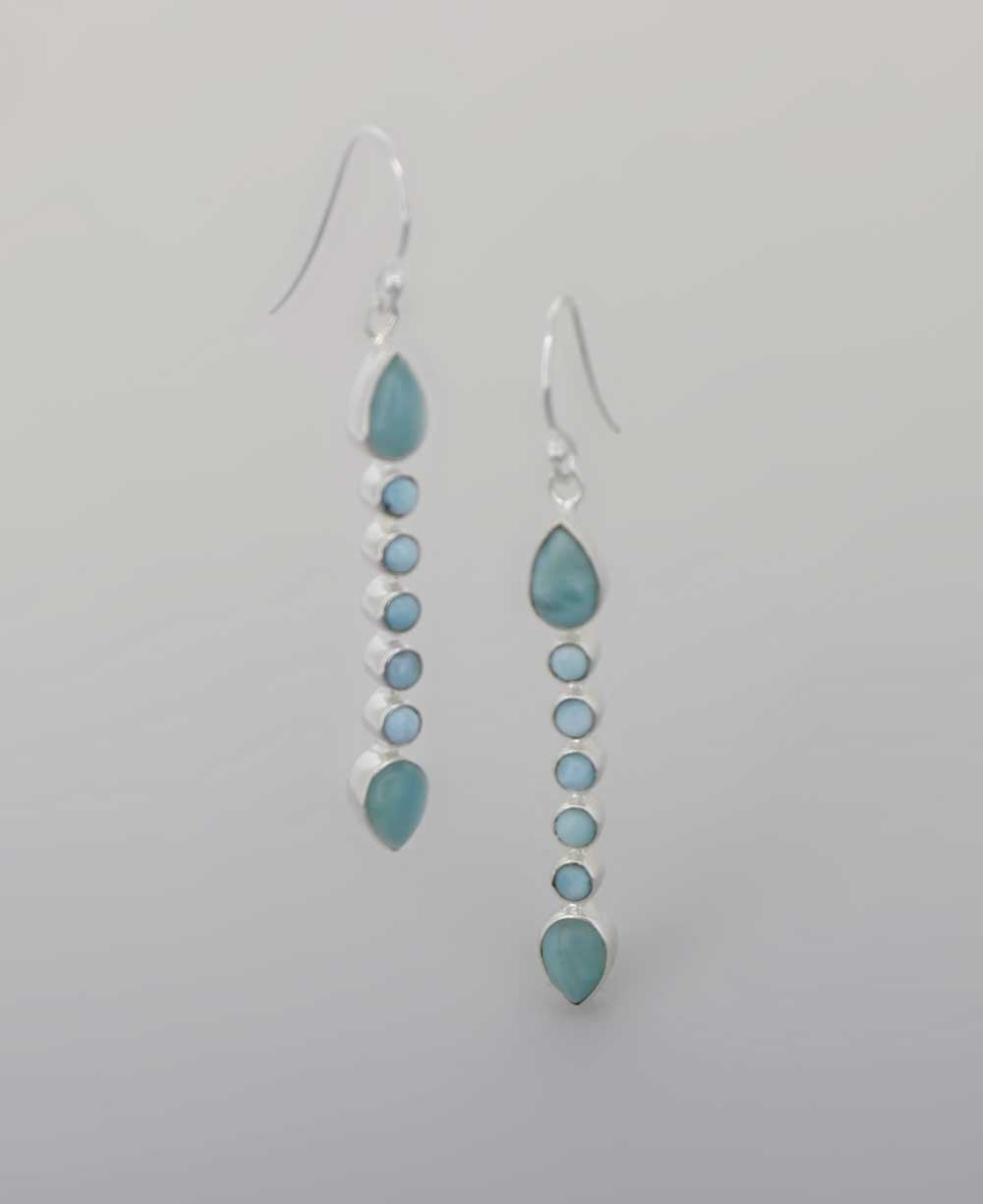 Sterling Silver Calming Larimar Earrings - Earrings