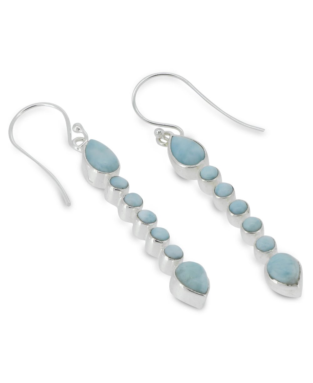 Sterling Silver Calming Larimar Earrings - Earrings