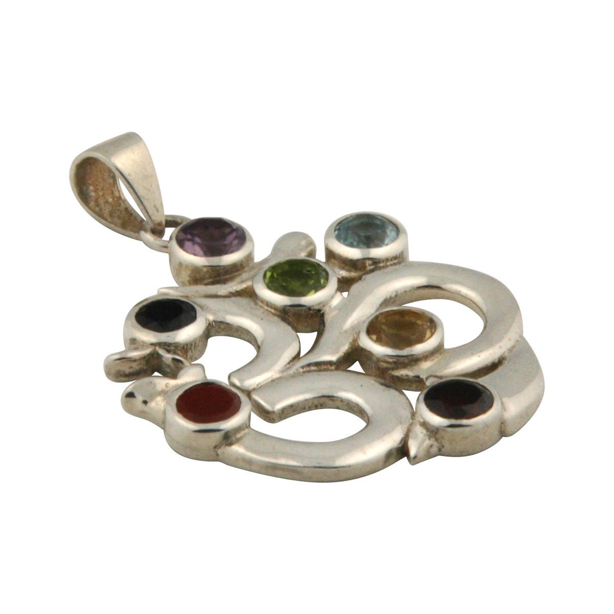Sterling Silver Chakra Om Pendant by Buddha Groove - Charms & Pendants - -