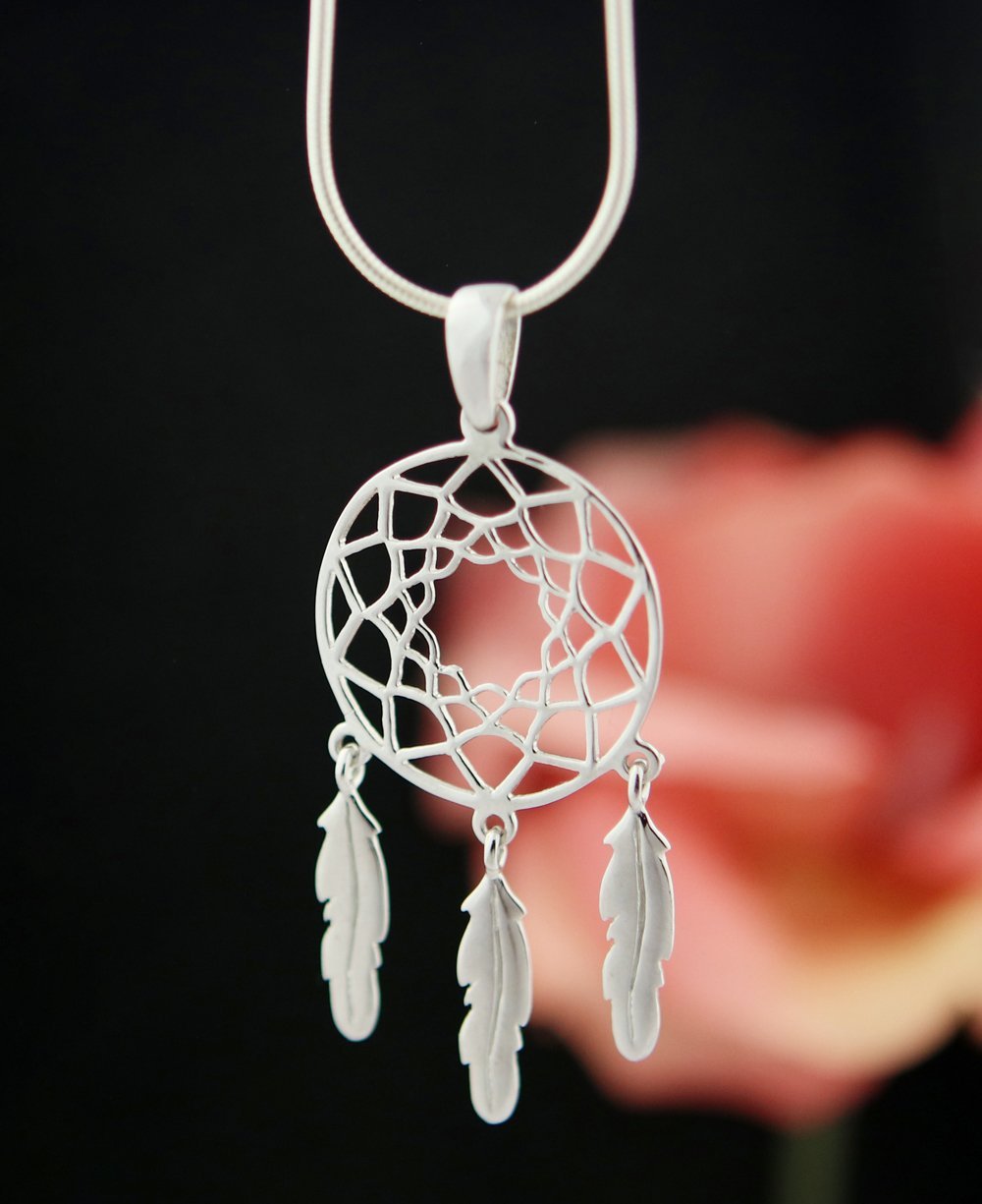 Sterling Silver Dreamcatcher Pendant - Charms & Pendants - -