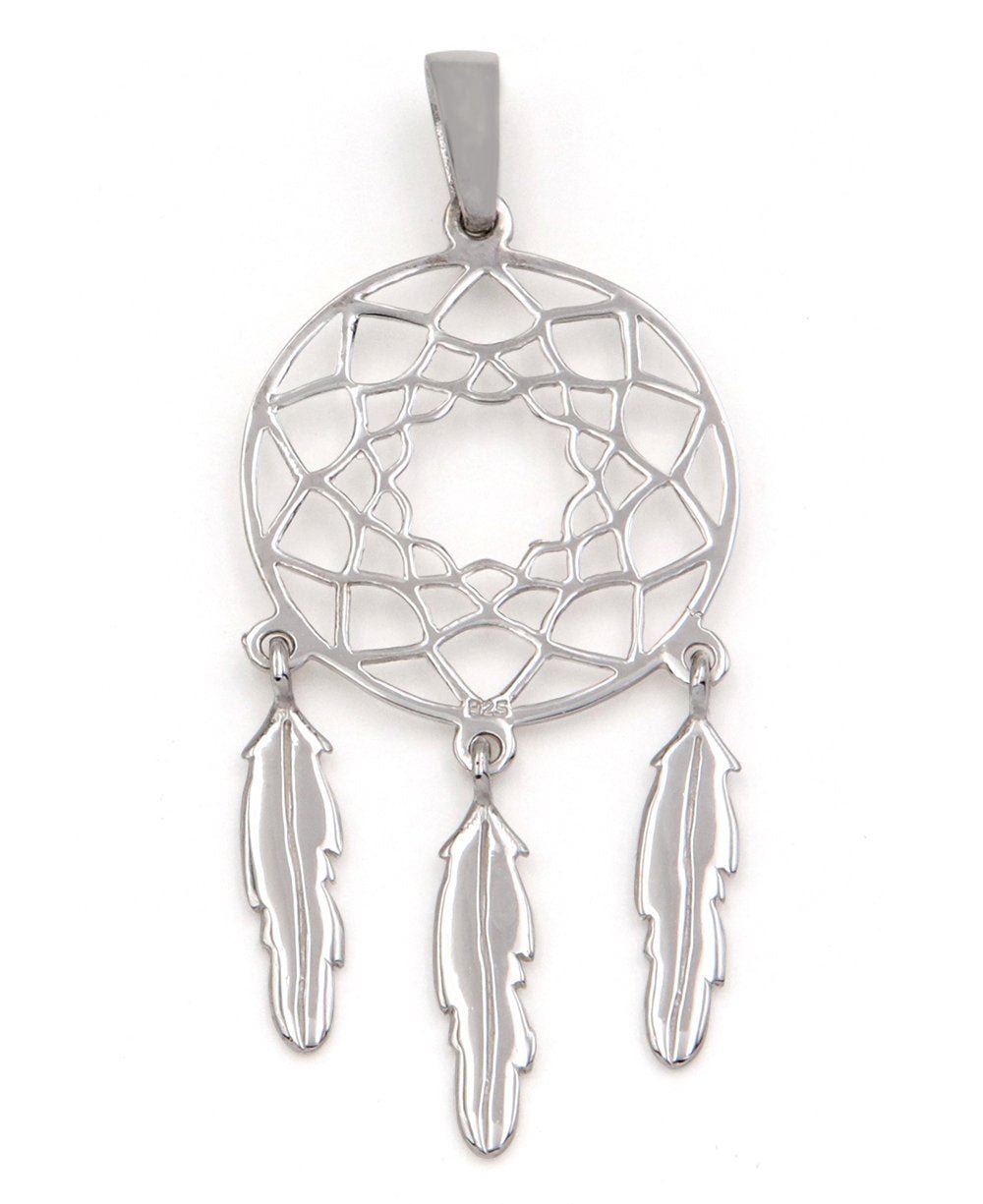 Sterling Silver Dreamcatcher Pendant - Charms & Pendants - -