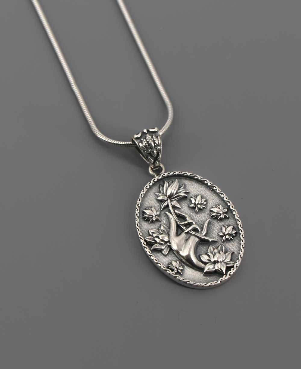 Sterling Silver Embrace Serenity Pendant Necklace - Necklaces 16 Inches