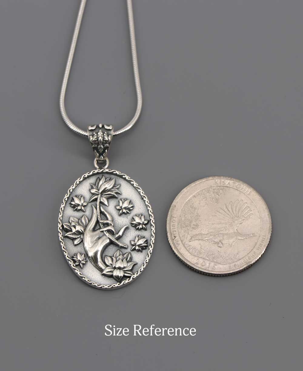Sterling Silver Embrace Serenity Pendant Necklace - Necklaces 16 Inches