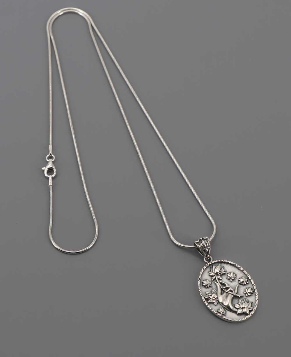 Sterling Silver Embrace Serenity Pendant Necklace - Necklaces 16 Inches
