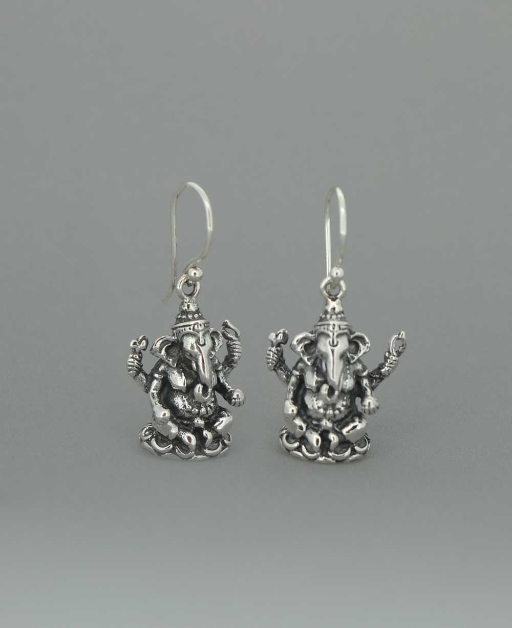 Sterling Silver Ganesh Earrings - Earrings