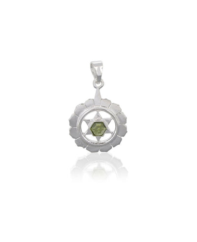 Sterling Silver Gemstone Chakra Pendants, Sold Individually - Charms & Pendants Heart Chakra