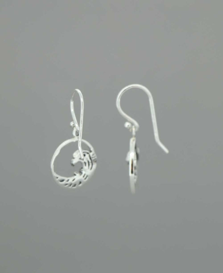 Sterling Silver Go With the Flow Ocean Wave Earrings - Earrings