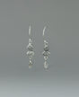 Sterling Silver Herkimer Quartz Triple Stone Earrings - Earrings