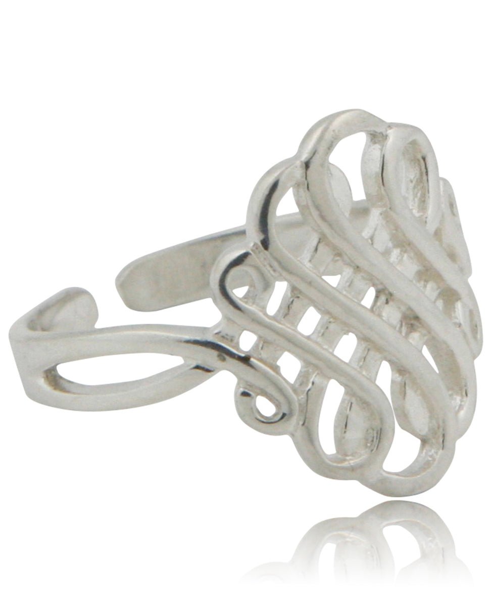 Sterling Silver Infinite Knot Adjustable Ring - -