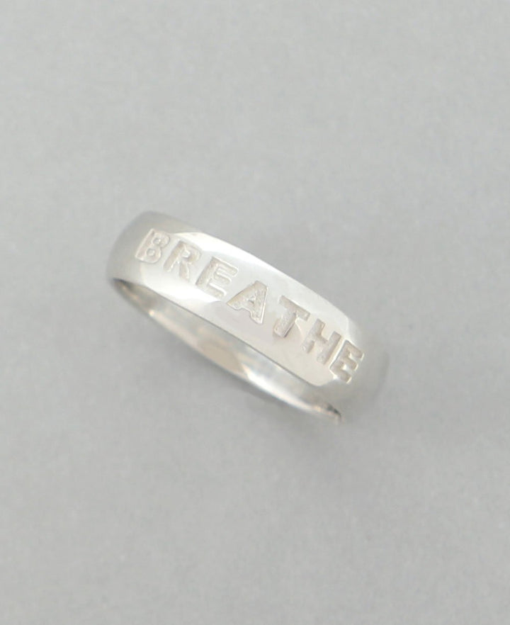 Sterling Silver Inspirational Breathe Minimalist Ring - Rings Size 6