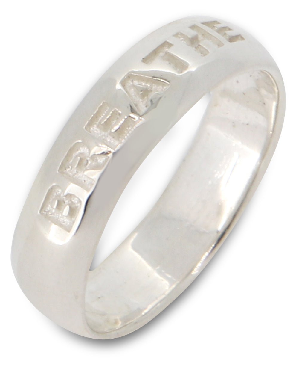 Sterling Silver Inspirational Breathe Minimalist Ring - Rings Size 6