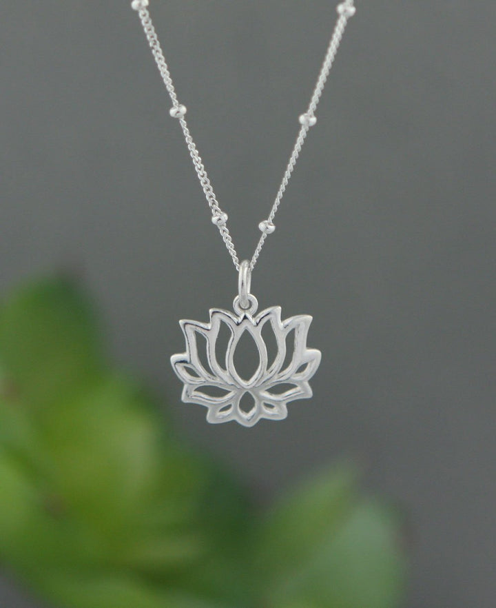 Sterling Silver Lotus Bloom Necklace - Necklaces