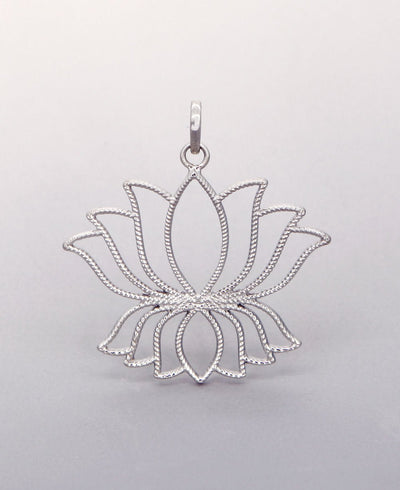 Sterling Silver Lotus Bloom Pendant - Charms & Pendants